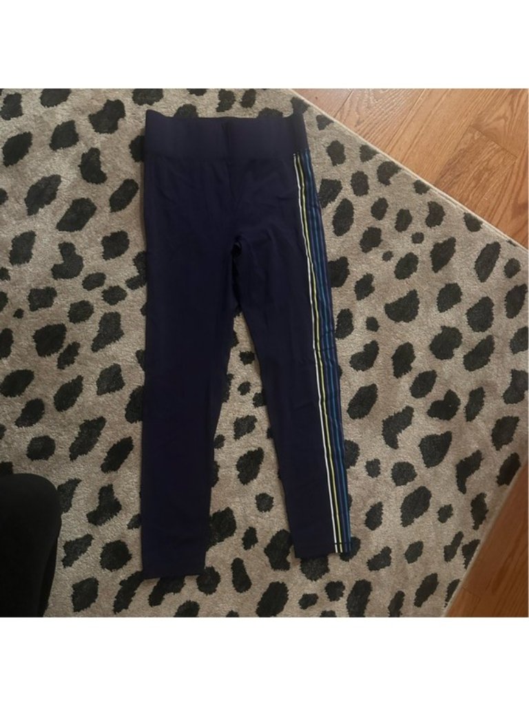 All Access Dark Blue Leggings With Yellow Stripe